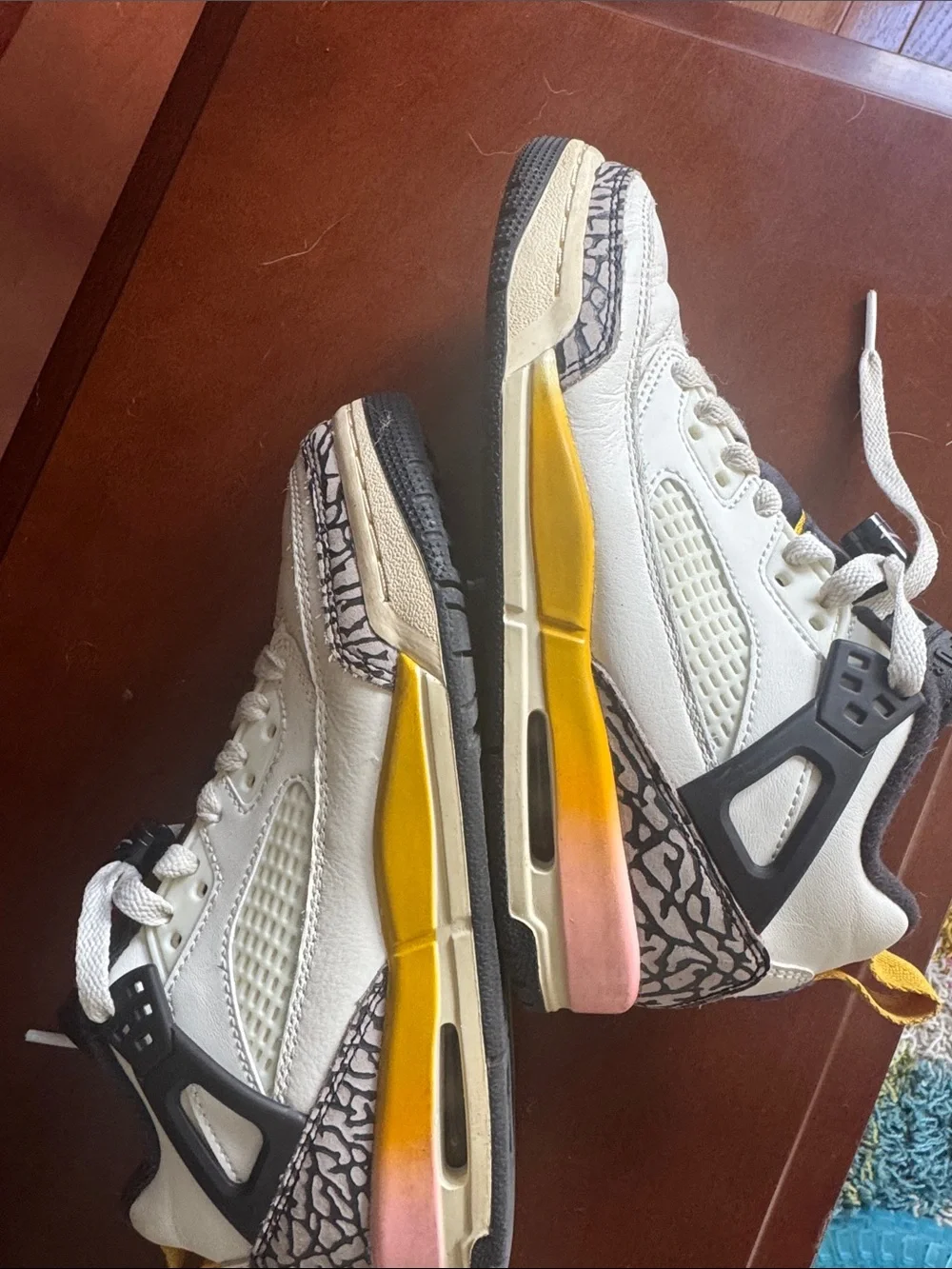 Jordan Spizike Kids White, Black, Pink, Yellow Gradient Sneakers